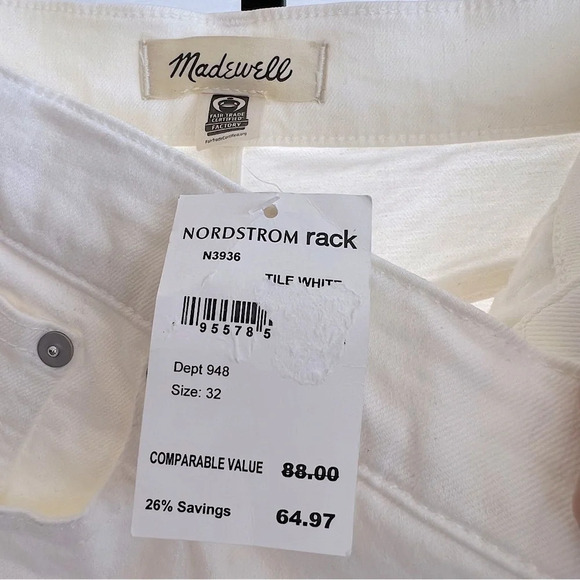Madewell High Rise Mom Jeans White 32 NWT Classic Spring Summer Capsule Wardrobe - Picture 2 of 8